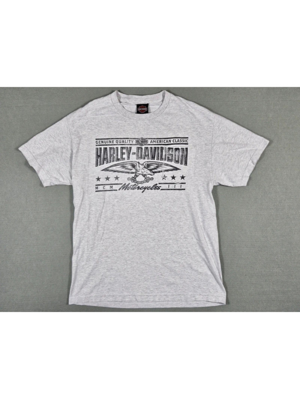 Harley Davidson Mens Gray Cotton Pocket Pinup T-Shirt L